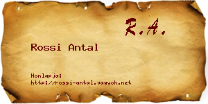 Rossi Antal névjegykártya